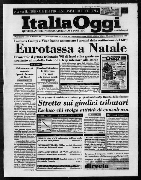 Italia oggi : quotidiano di economia finanza e politica